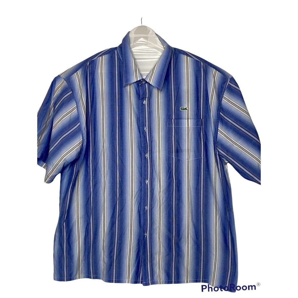 VTG Izod Button Up Dress Shirt‎ Mens Short Sleeve Sz 3X VTG Tag 11 EUC C
